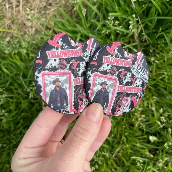 Yellowstone Valentine’s Day Car Coaster 2 Pack | Car Accessories | Dibs on Rip - Picture 5 of 7
